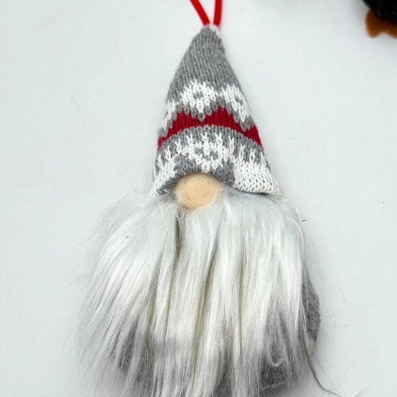 3 Pc Christmas Ornaments Penguin Gnome Bird Knit Felt Embroidery Festive - Picture 4 of 9